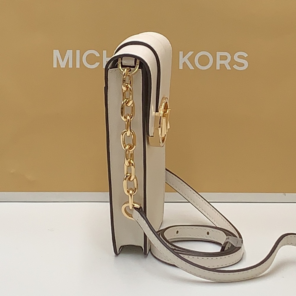 NWT MICHAEL KORS CARMEN SMALL NORTH SOUTH PHONE XBODY OPTIC WHITE COLOR - Picture 9 of 16